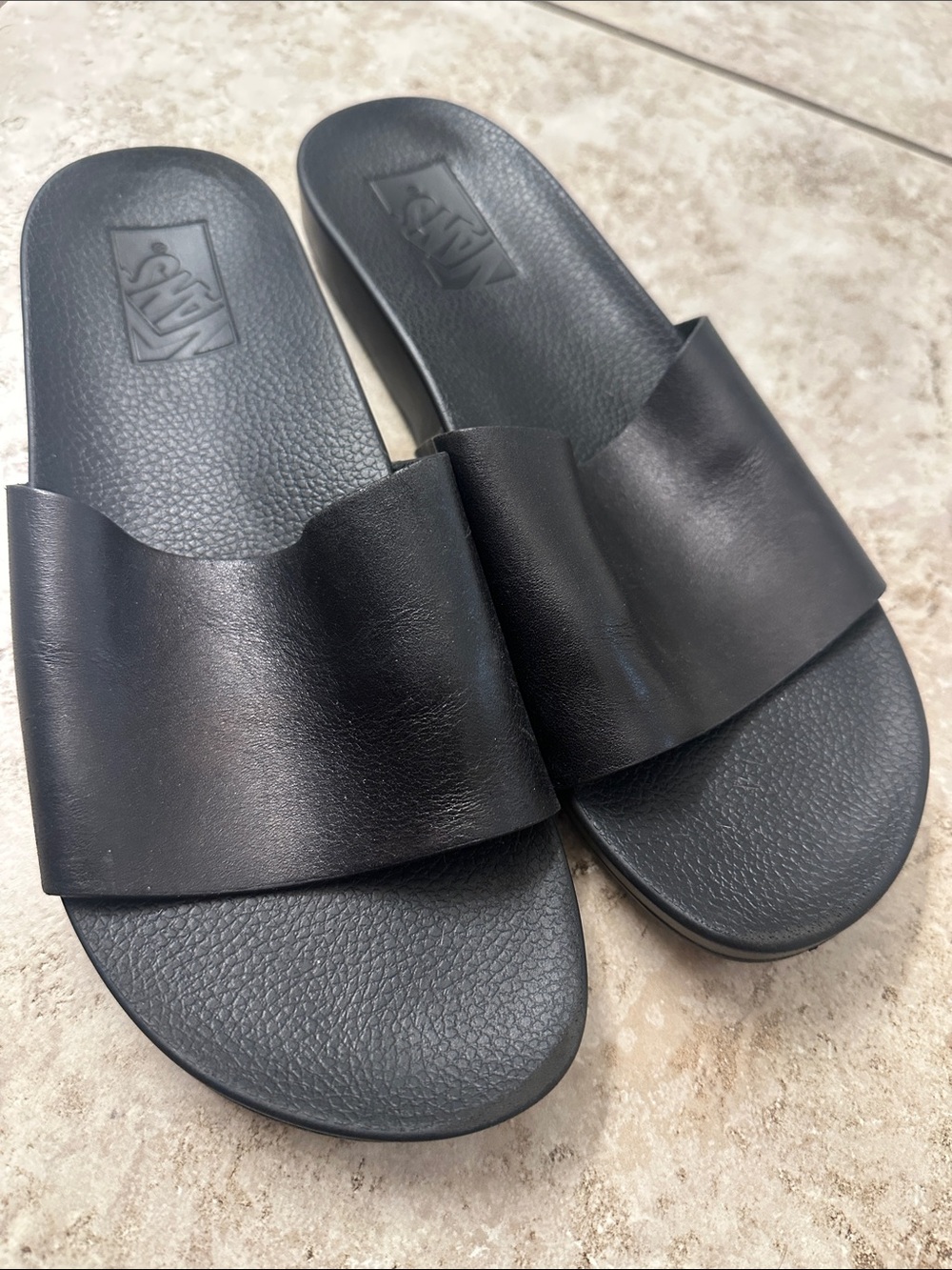 Vans Black Slide Sandals with Wide Strap